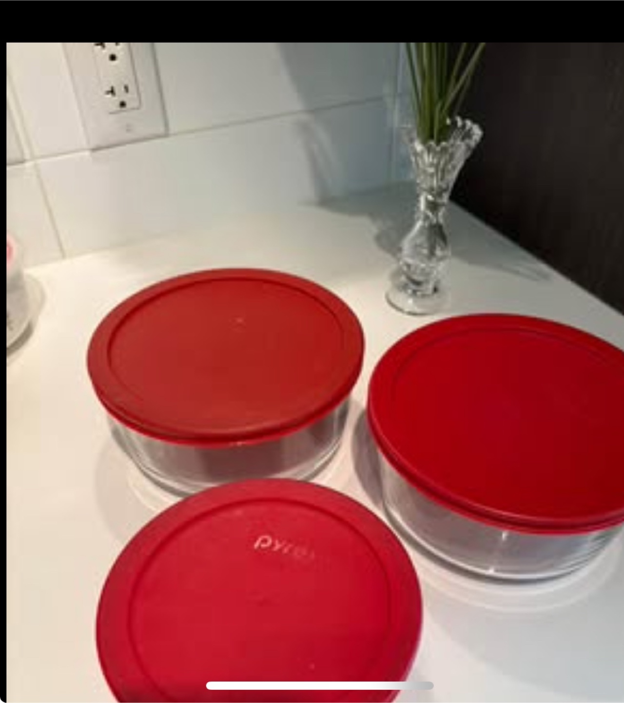 Glass Containers with Red Lids