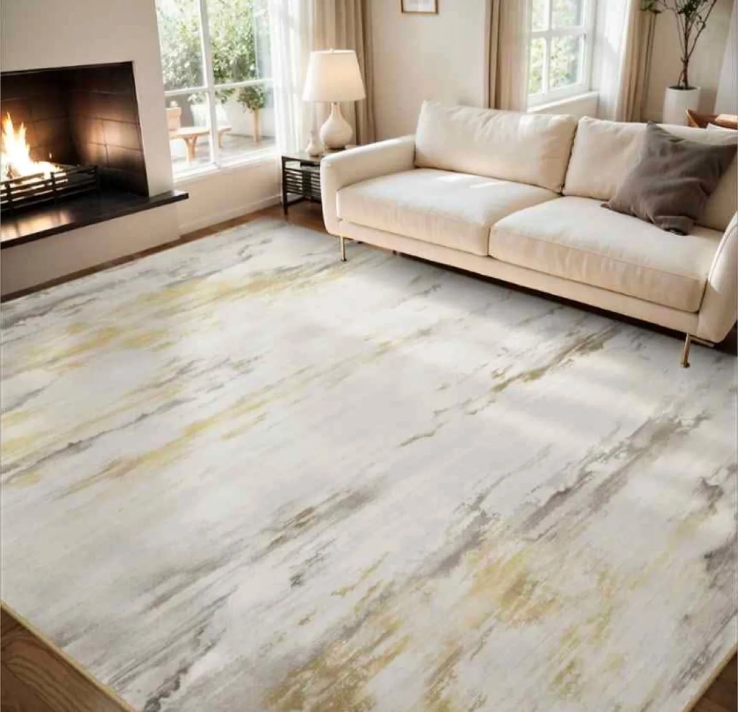 Abstract Pattern Area Rug - Machine Washable thumbnail