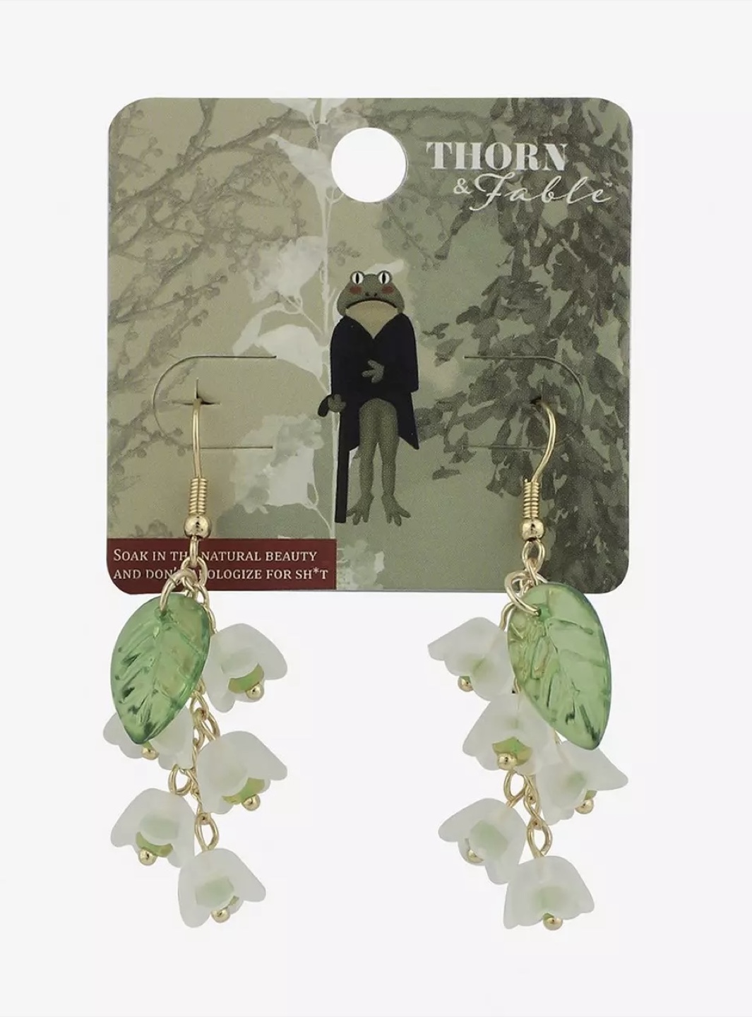 Green Lily of the Valley Dangle Earrings - photo 2