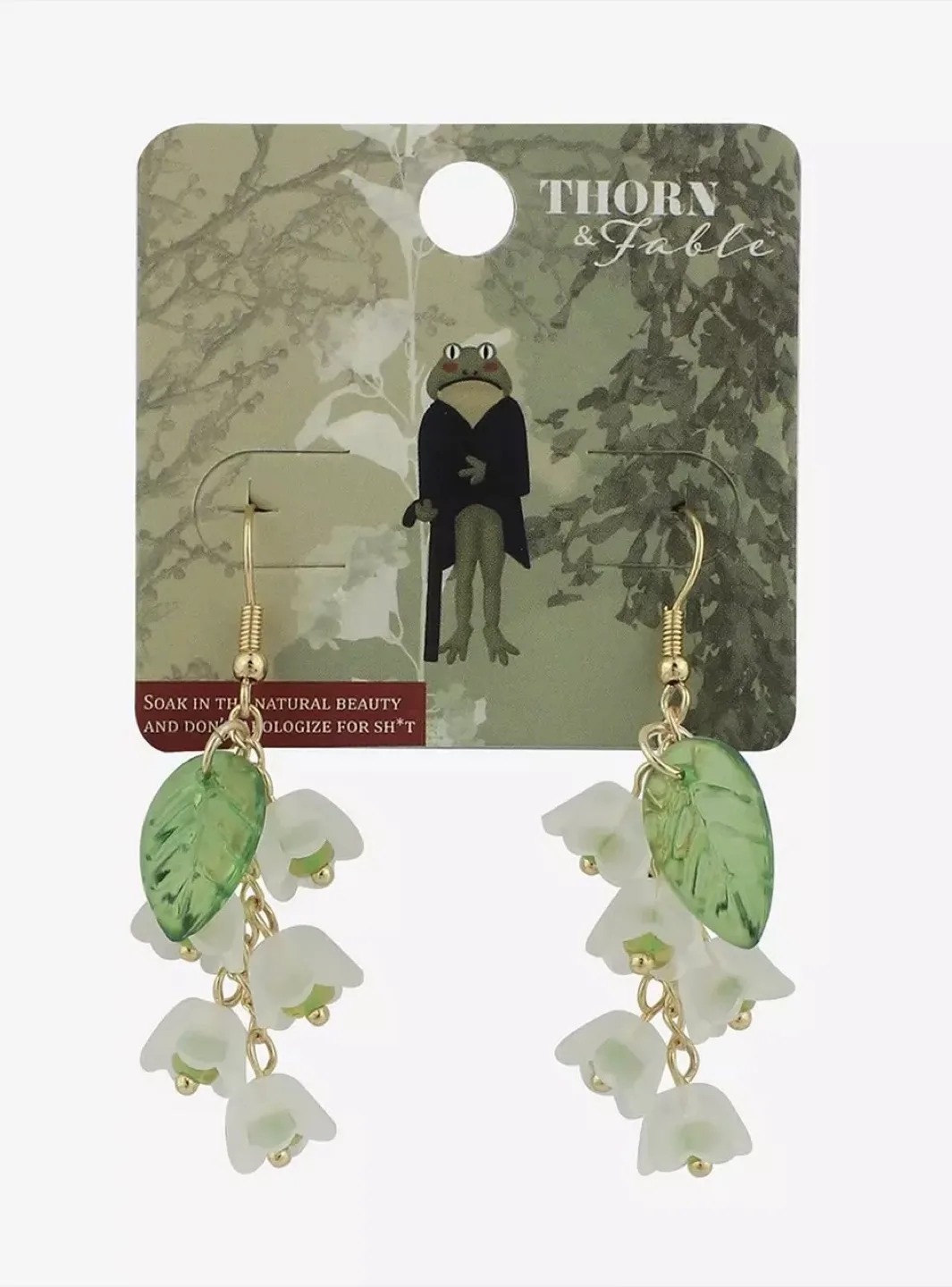 Green Lily of the Valley Dangle Earrings image indicator(2)