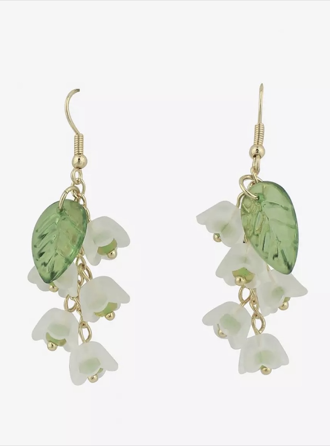 Green Lily of the Valley Dangle Earrings - photo 3