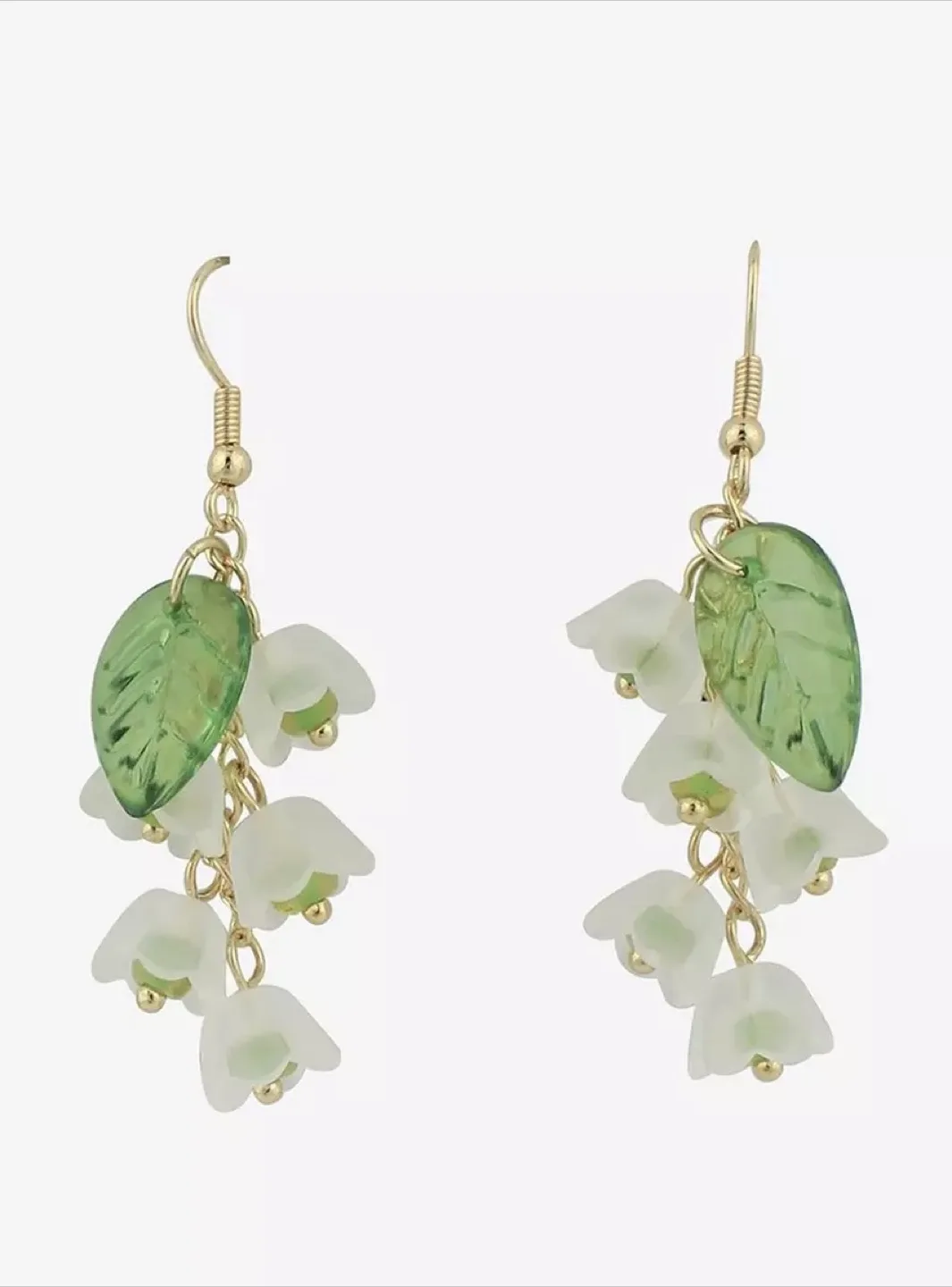 Green Lily of the Valley Dangle Earrings image indicator(3)