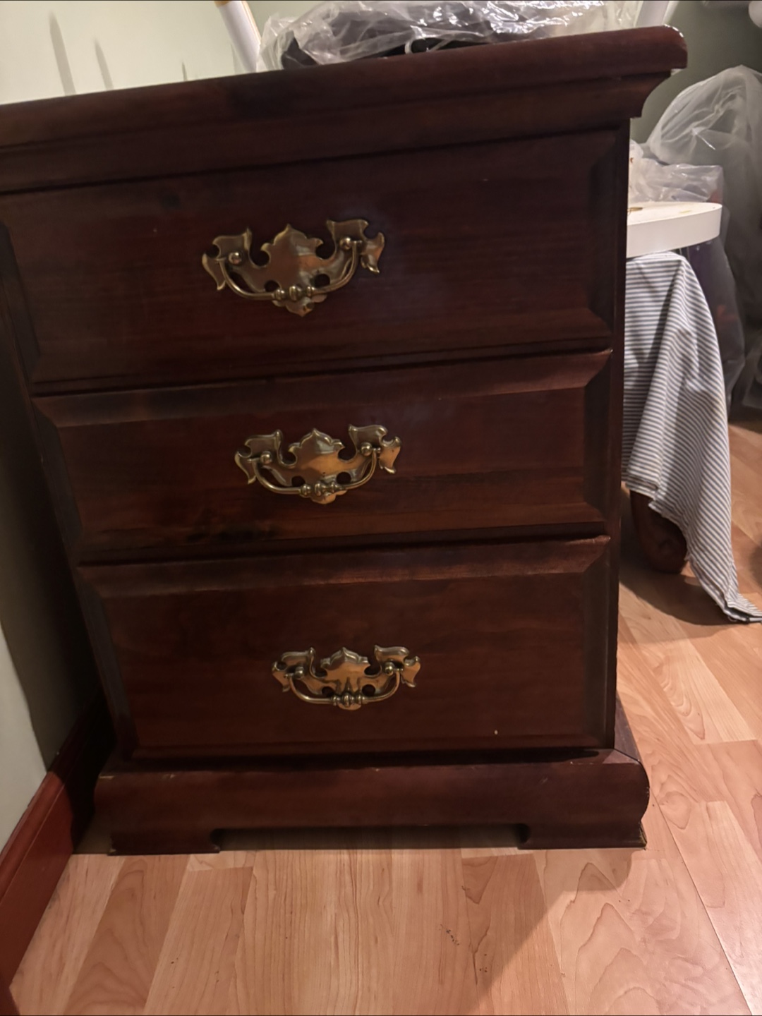 Wooden 3-Drawer Nightstand