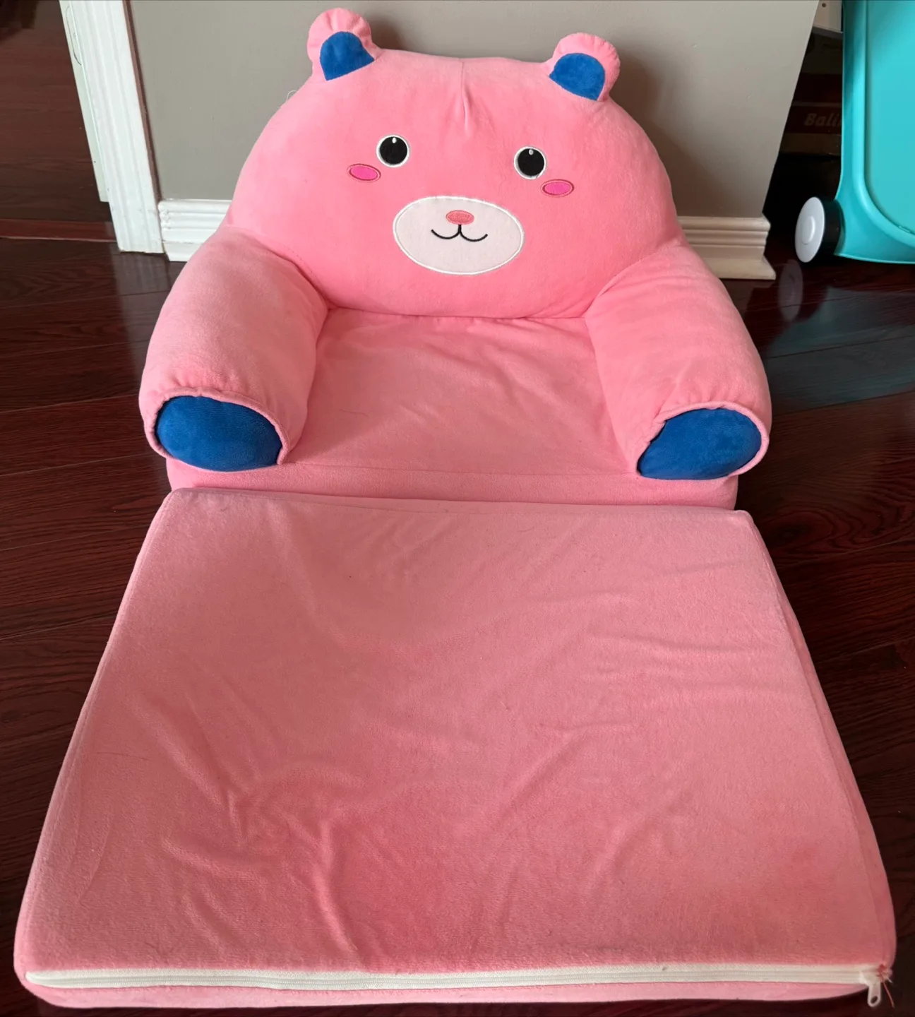 Pink Bear Foldable Kids Sofa Bed thumbnail