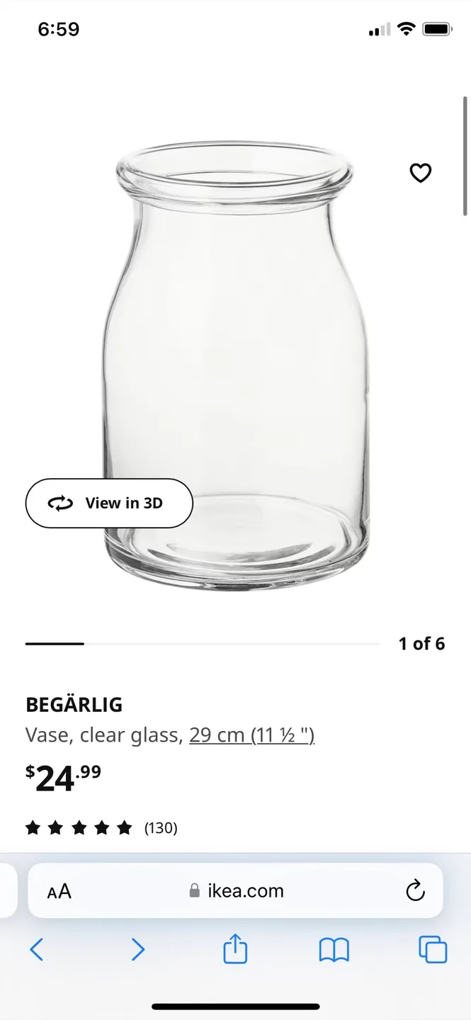 Ikea Begarlig Glass Vase thumbnail