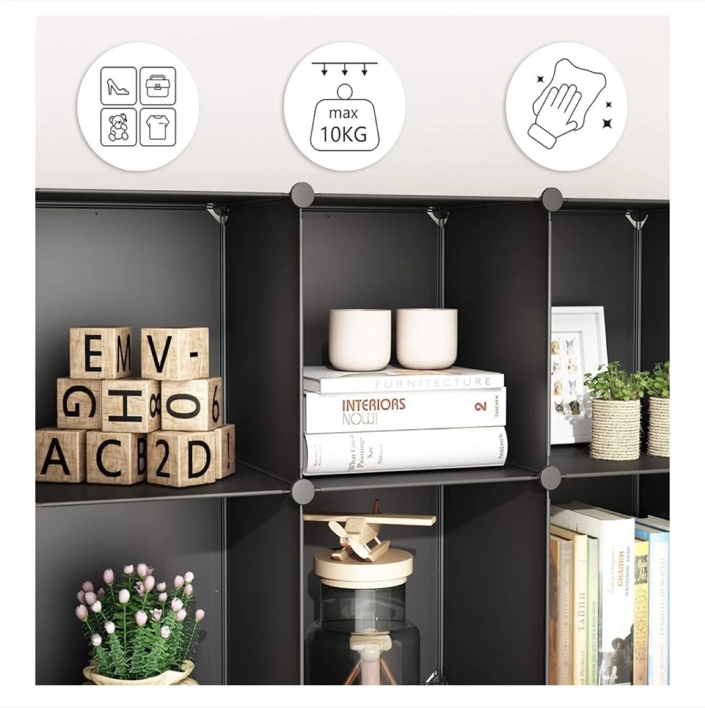 Black Modular Storage Cube Organizer thumbnail