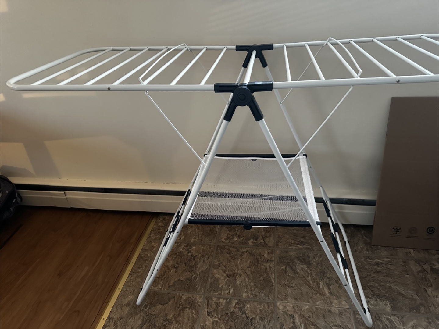 Foldable White Clothes Drying Rack