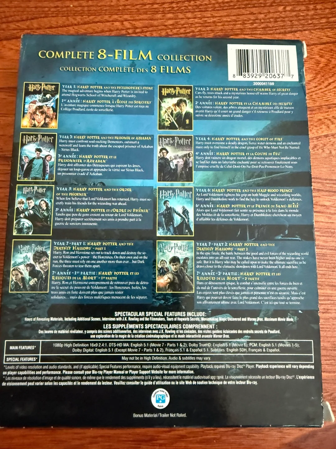 Harry Potter Complete 8-Film Collection Blu-ray image indicator(2)