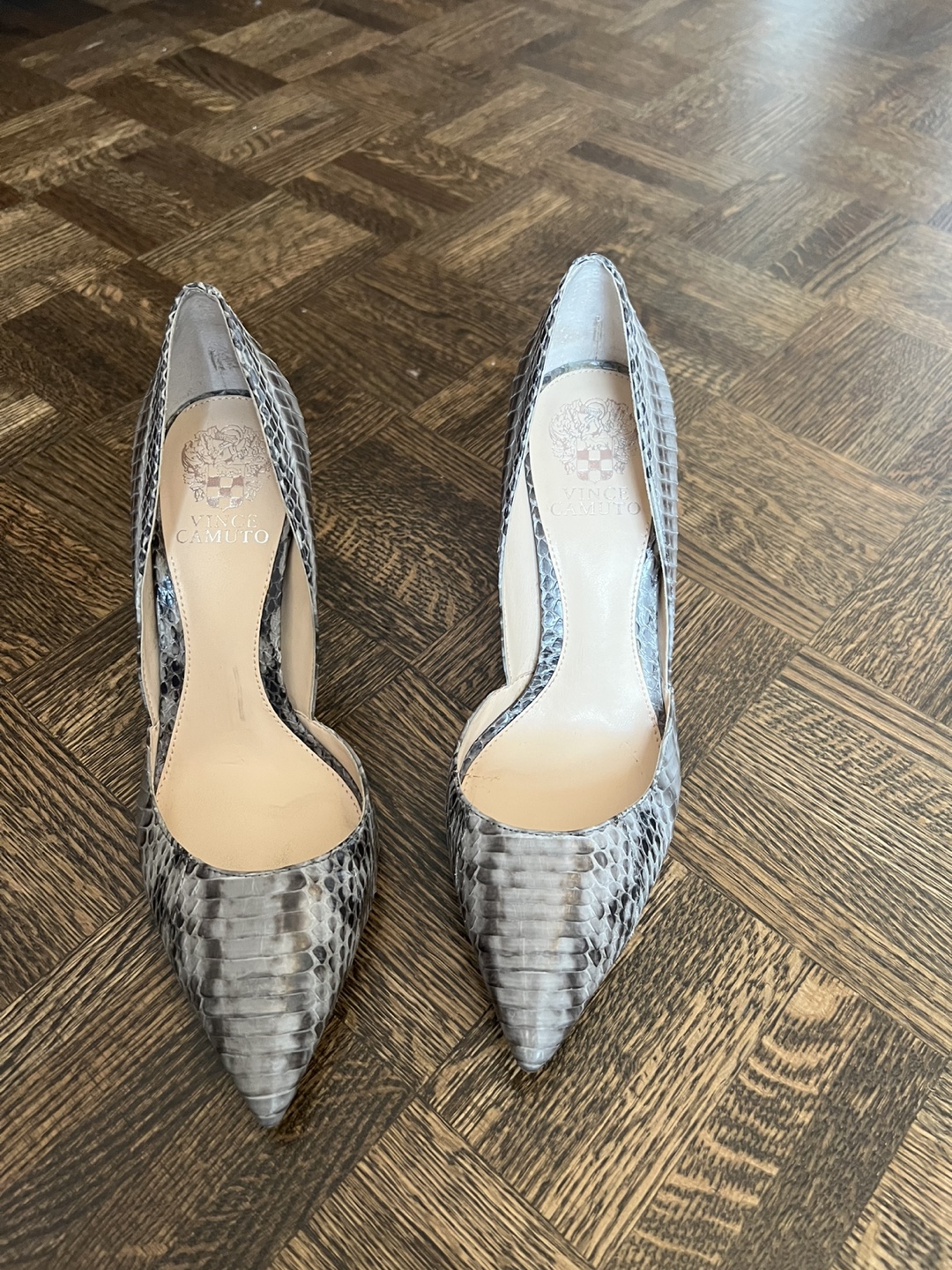 Vince Camuto Snakeskin Heels - Size 8