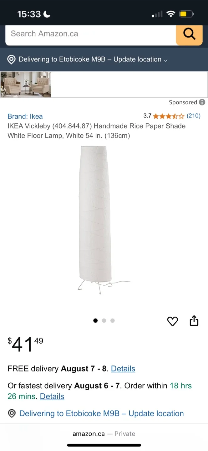 IKEA Vickleby Floor Lamp thumbnail