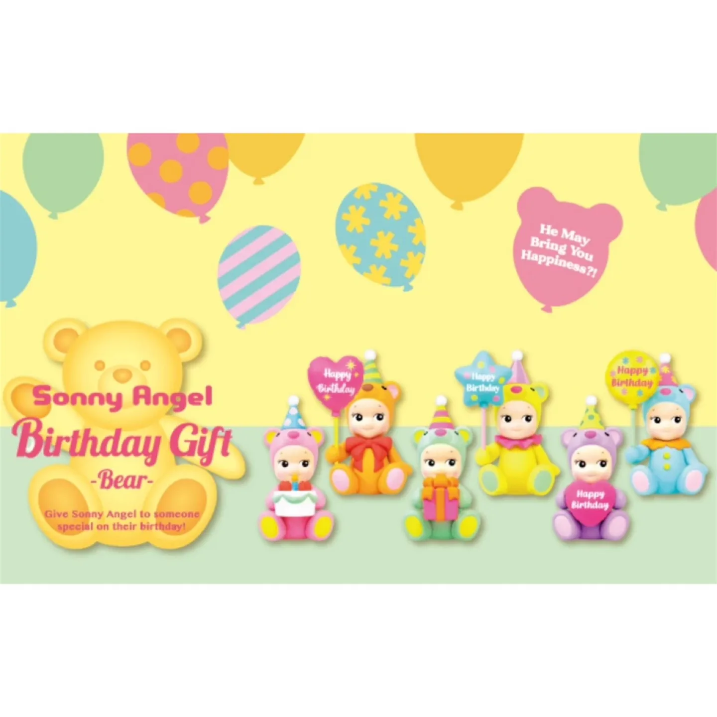 Sonny Angel Birthday Gift Bear Heart Balloon Figurine Blind Box image indicator(9)