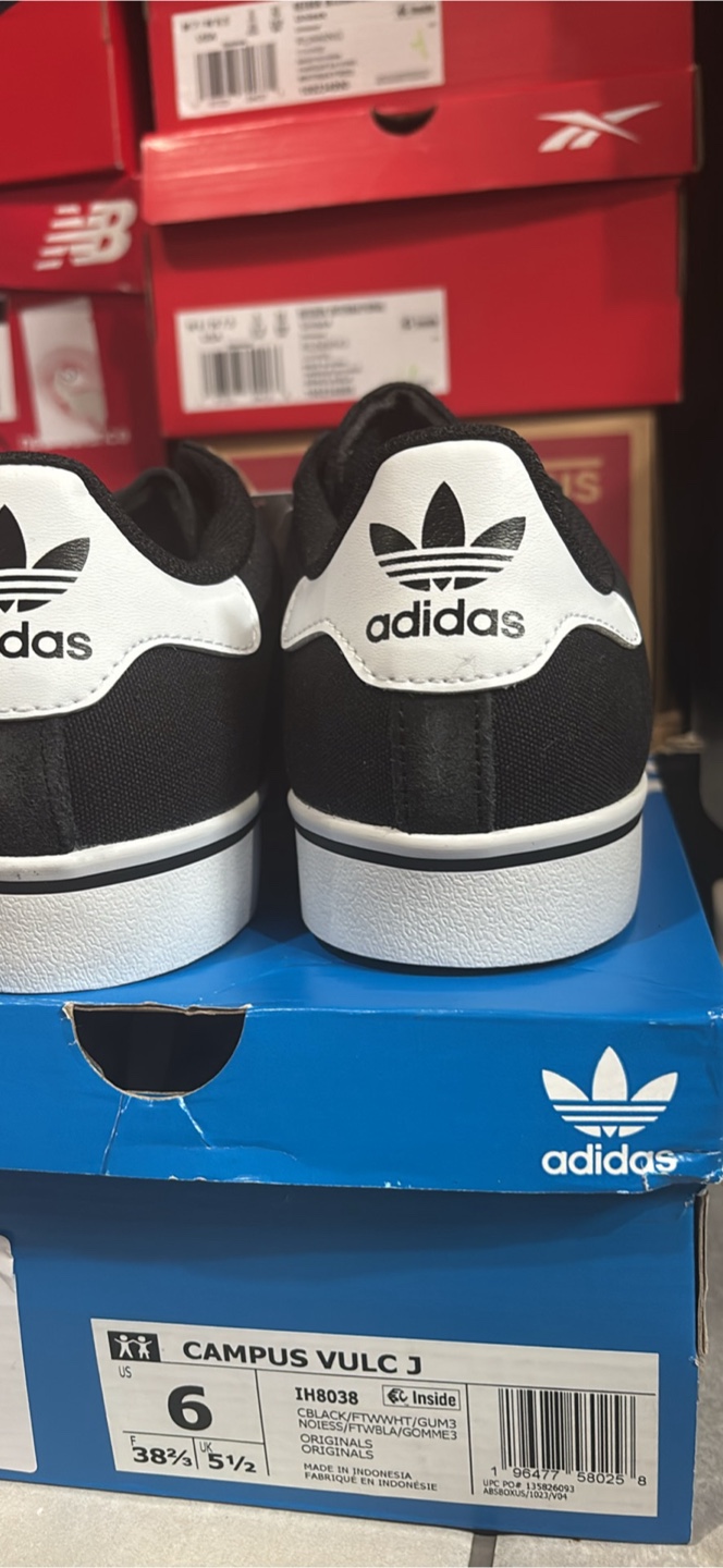 Adidas Campus Vulc J - Size 6 - Black/White - photo 5