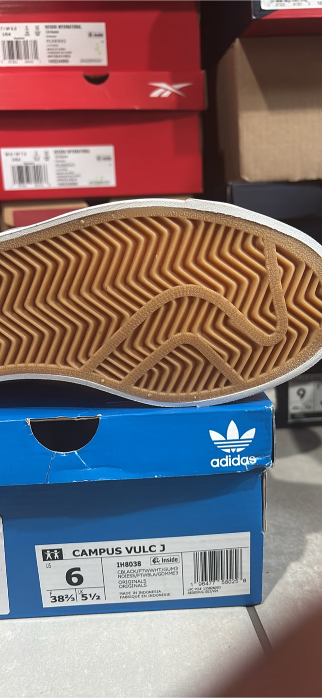 Adidas Campus Vulc J - Size 6 - Black/White - photo 3