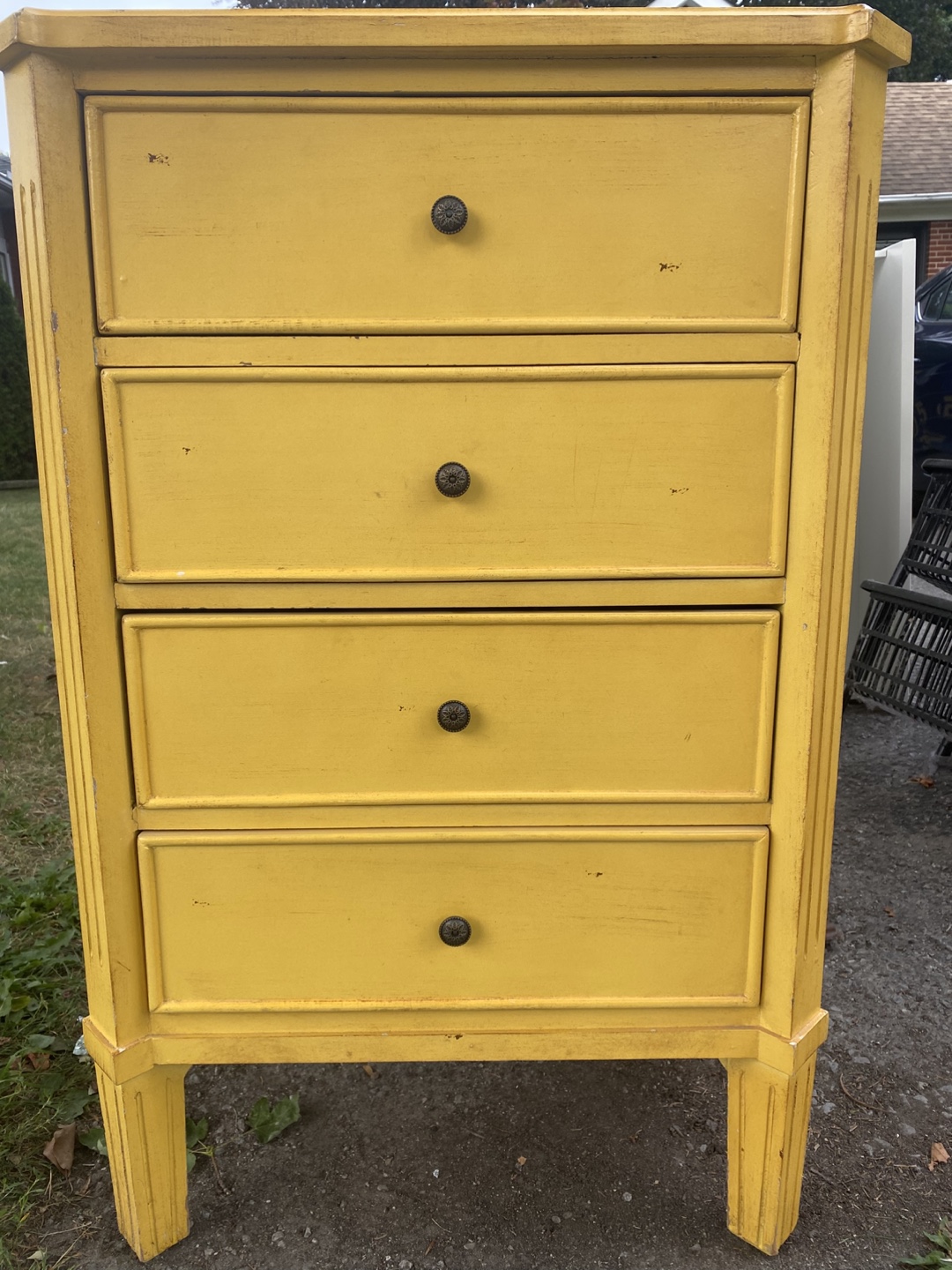 Yellow Four-Drawer Dresser - photo 4