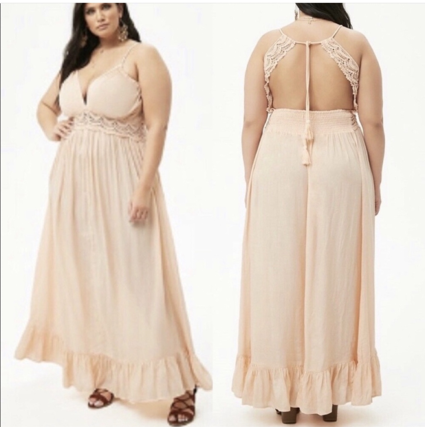 Plus size beautiful boho maxi dress fits bigger - photo 2
