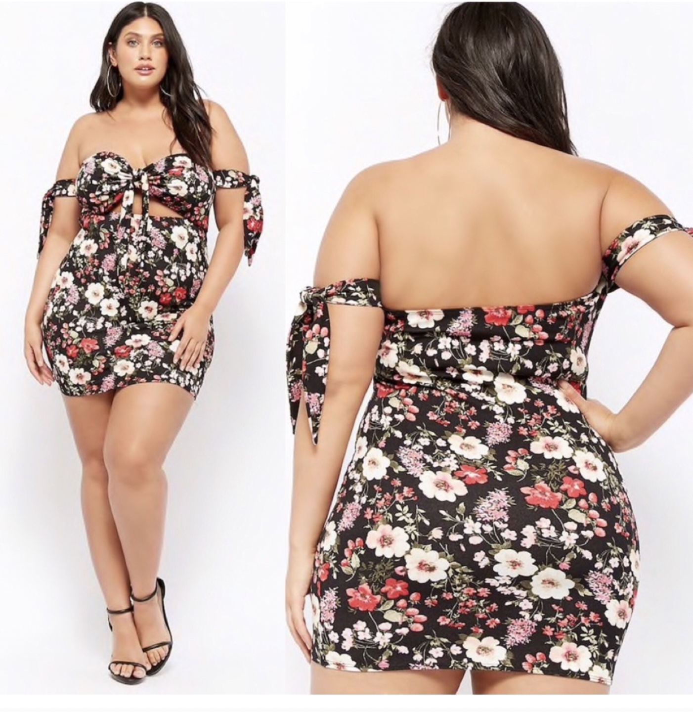 Nwot Plus size floral cutout of the shoulder dress - photo 2