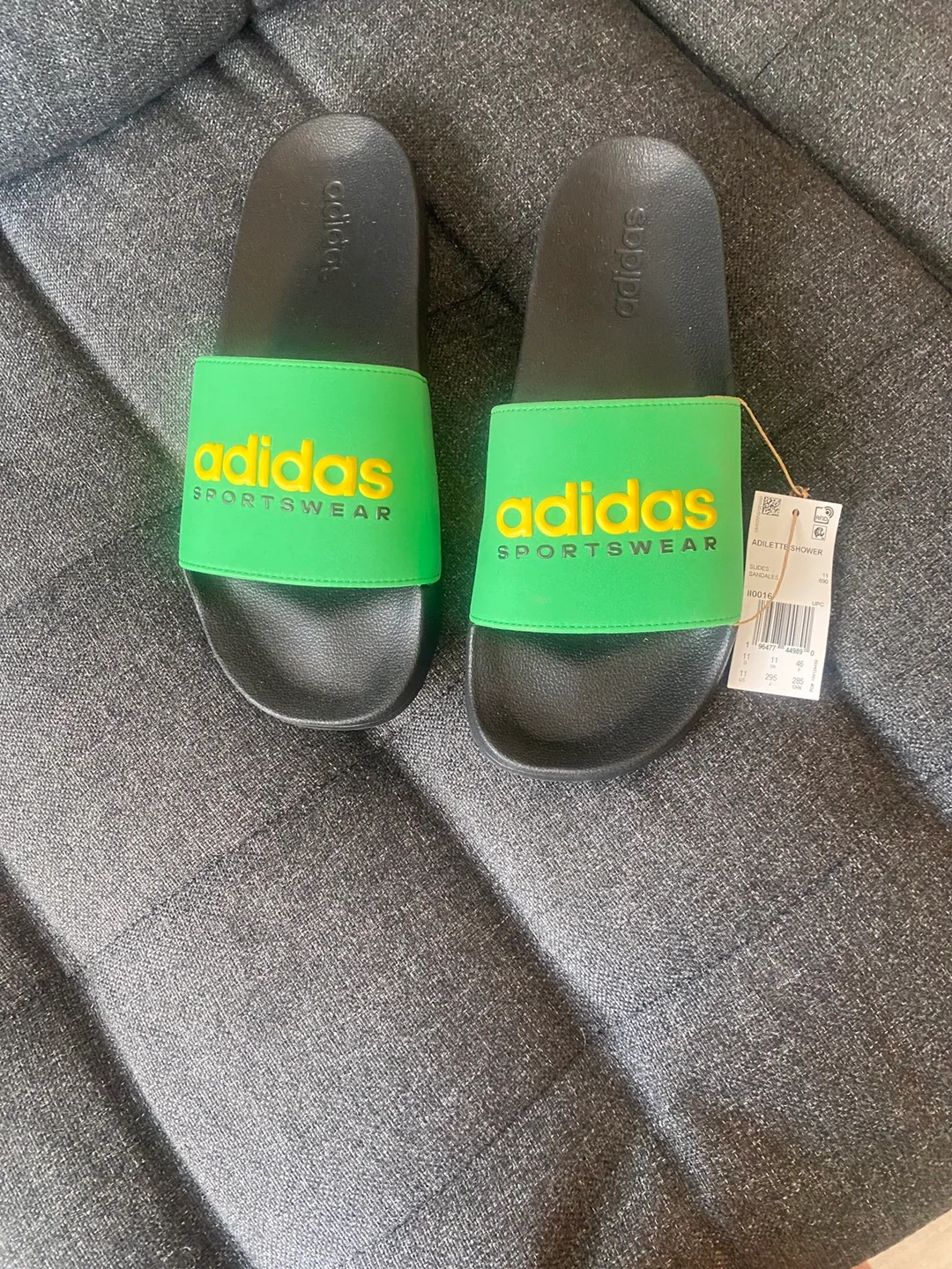 Adidas slides size 11. Brand new. Have track suit as well thumbnail