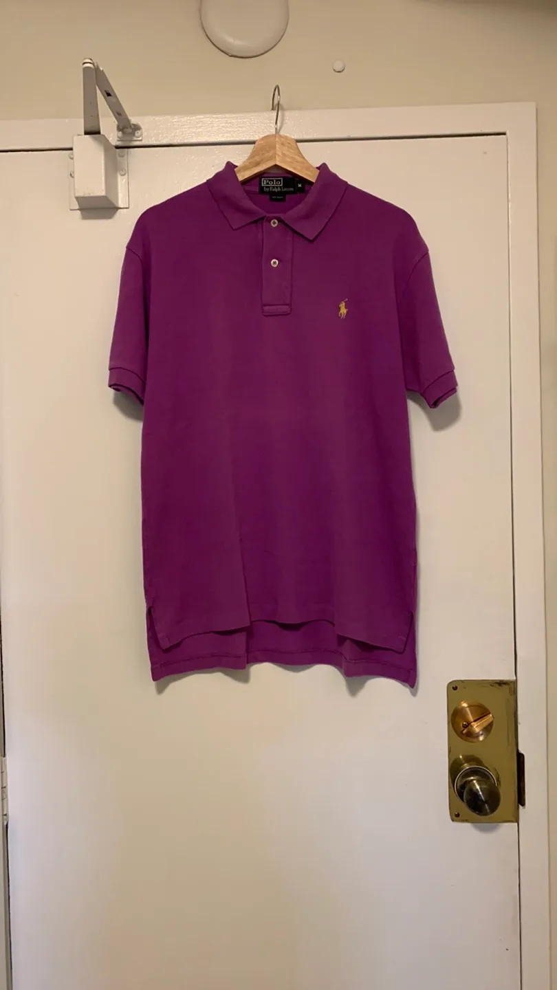 Polo Ralph Lauren Purple Polo Shirt - Size M thumbnail