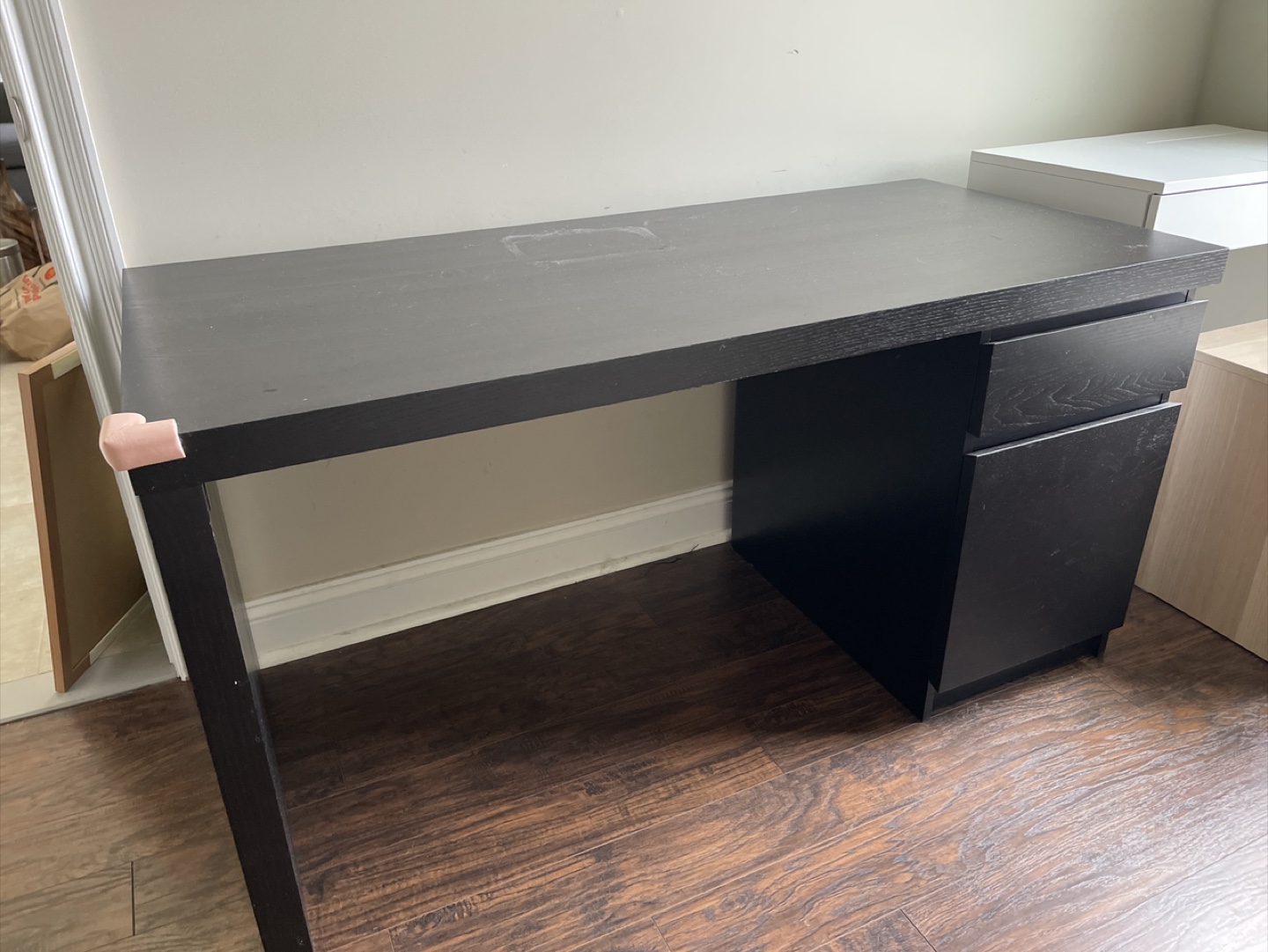 Black Desk with Drawers