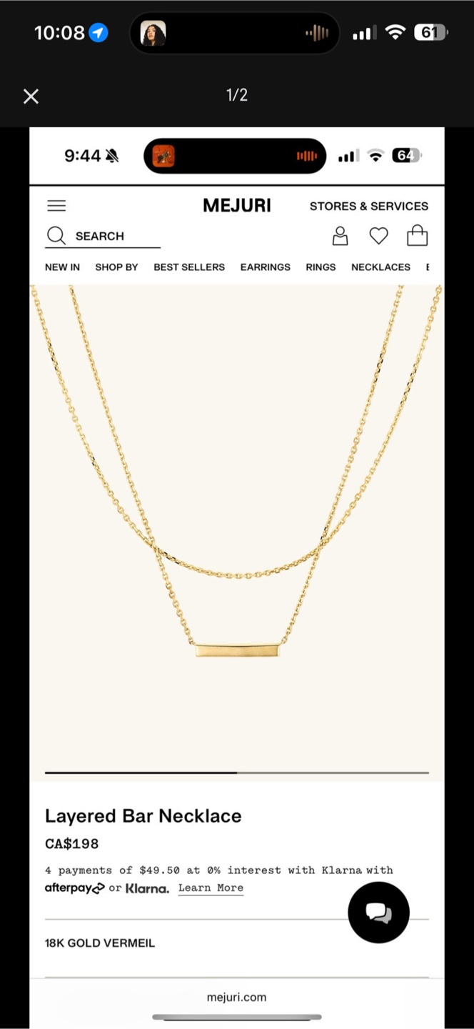 Mejuri Layered Bar Necklace - Gold Vermeil