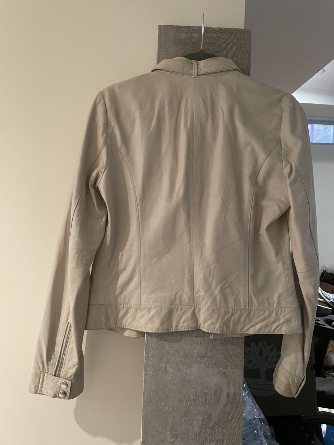 Tristan Beige Leather Jacket Size P/S - photo 3