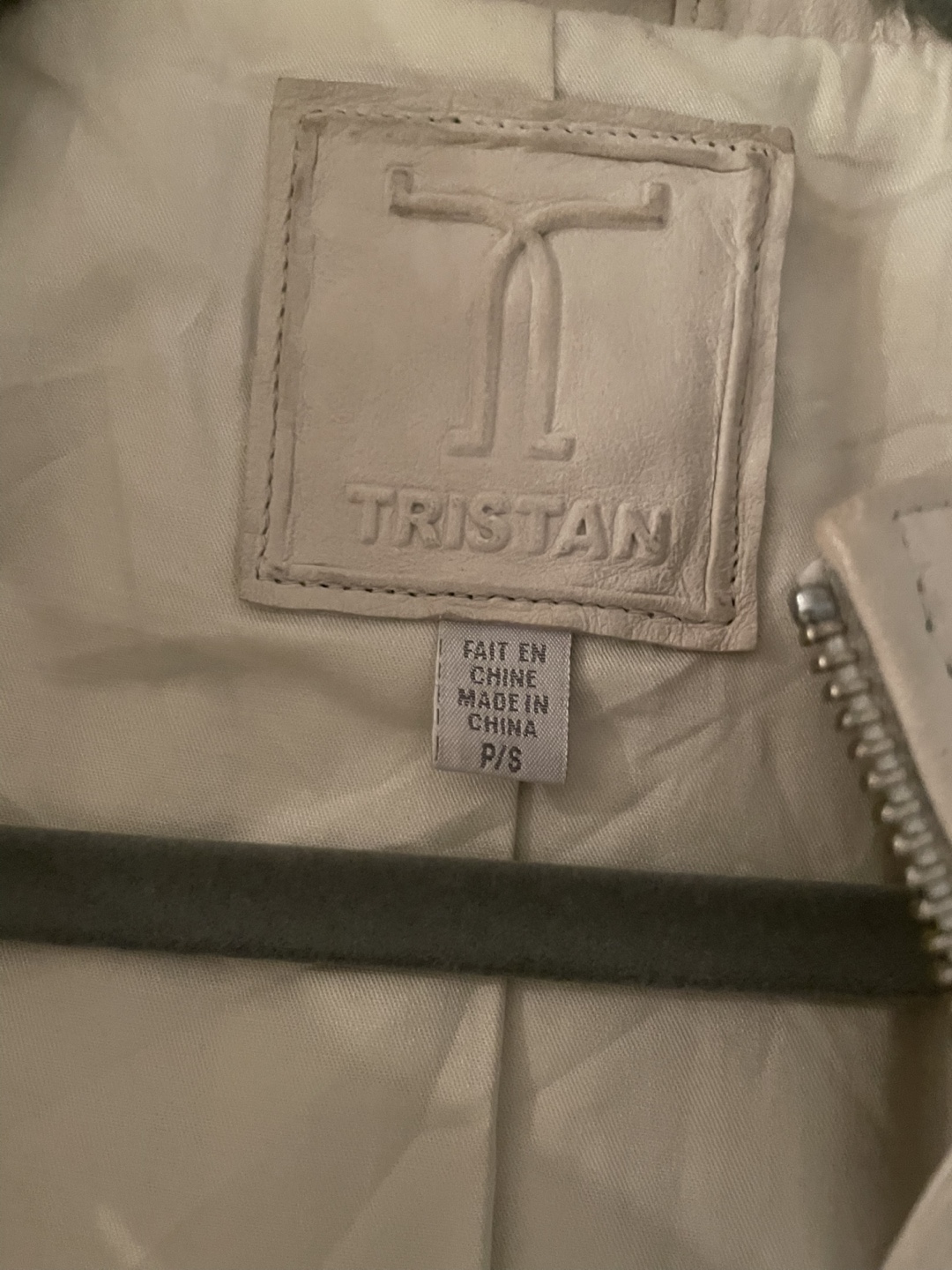 Tristan Beige Leather Jacket Size P/S - photo 2