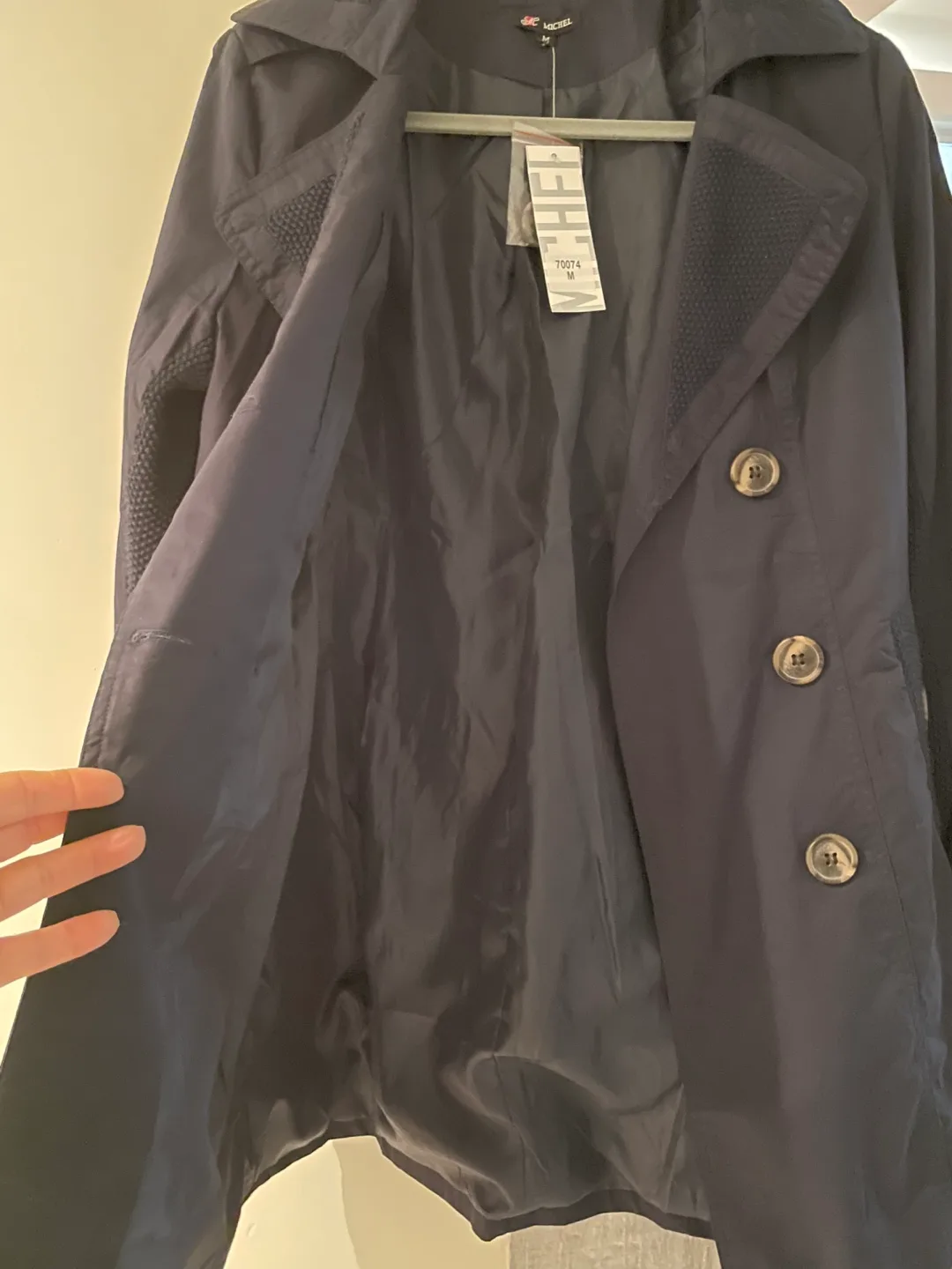 Michel Navy Trench Coat - Size M thumbnail