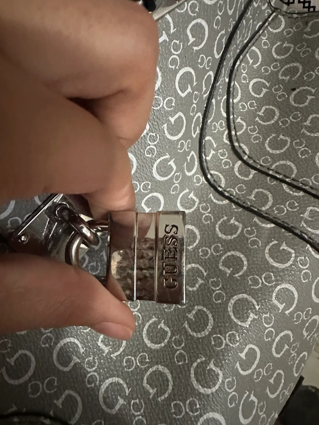 Guess Grey Patterned Satchel image indicator(2)