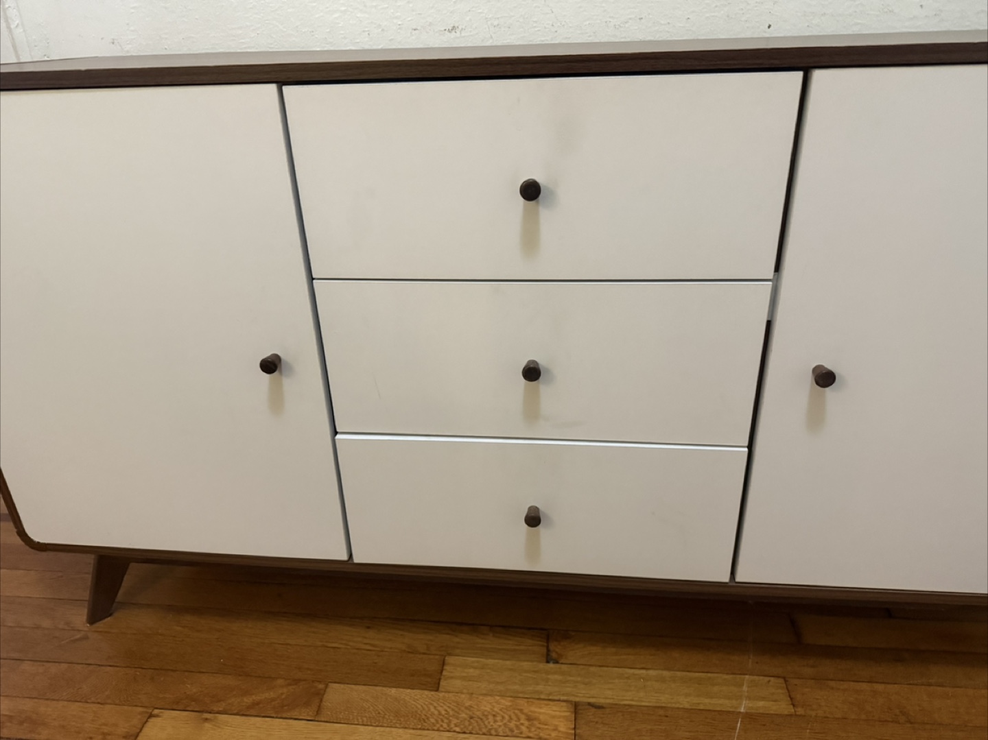White & Brown Wood Credenza