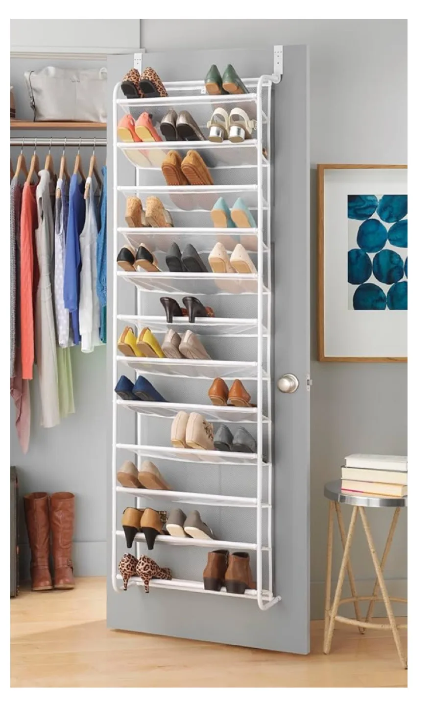 White Over-the-Door Shoe Organizer thumbnail