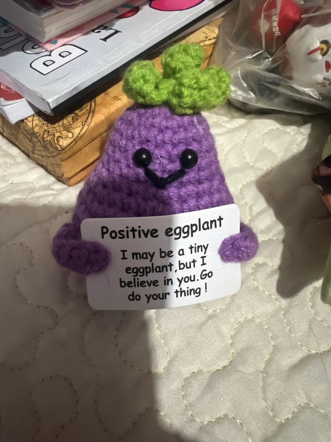 Crochet Positive Eggplant Plush 🧡 thumbnail