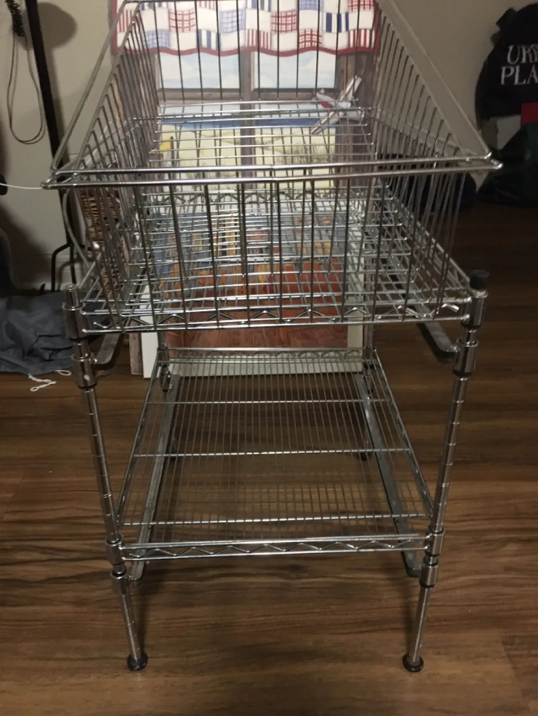 3-Tier Rolling Metal Wire Basket Stand thumbnail