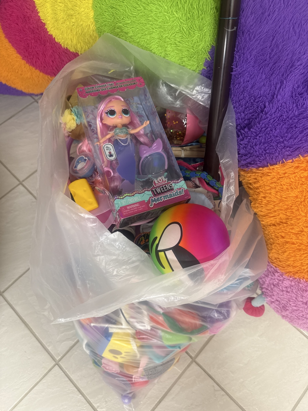 bag of a Mix of toys for Girls ages 4 to 7 asking price $50