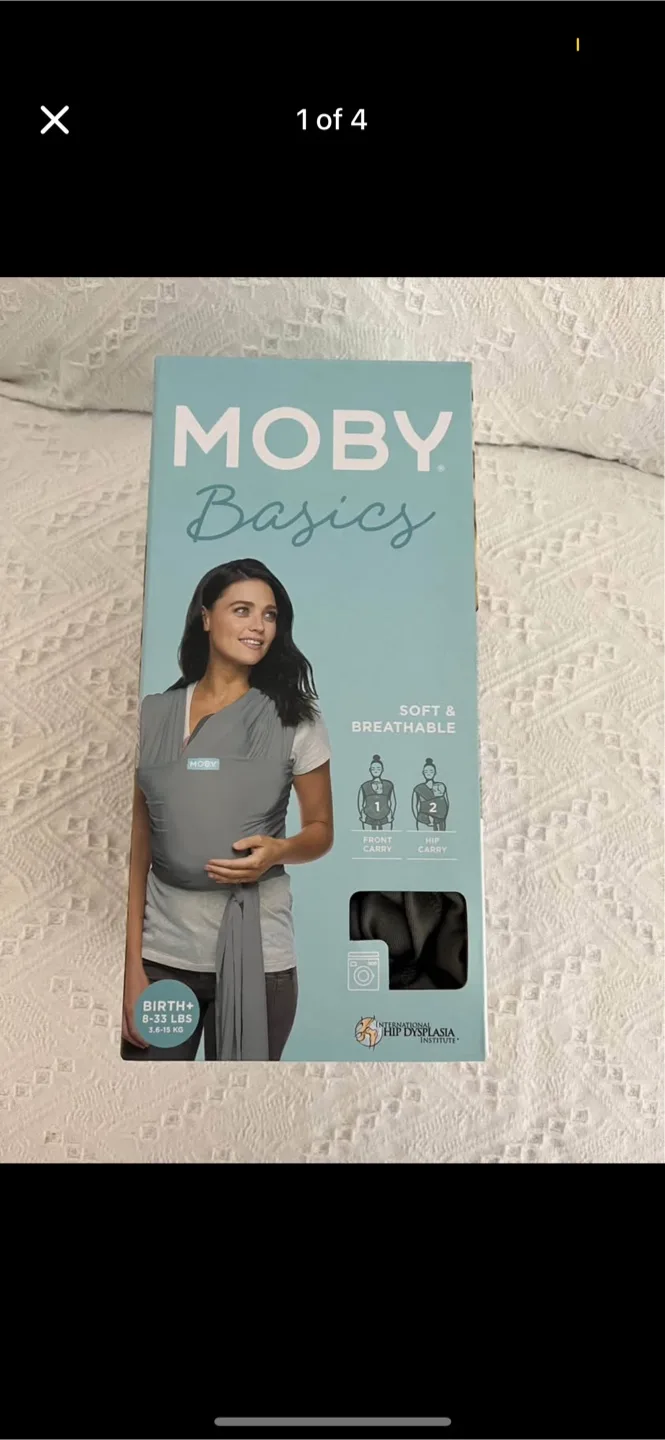 Moby Basics Baby Wrap - Gray thumbnail