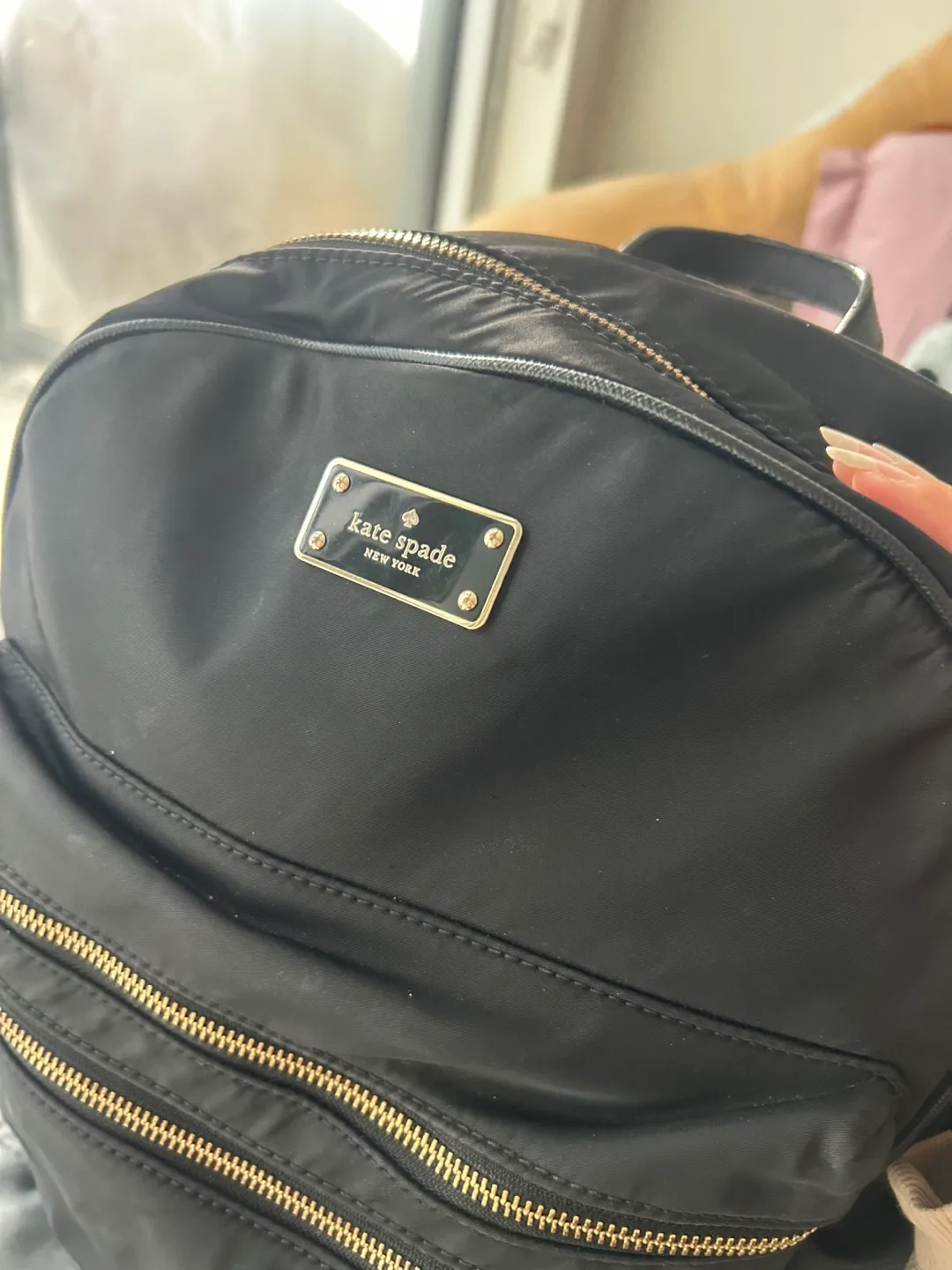 Vintage Original Kate Spade Black Backpack image indicator(3)