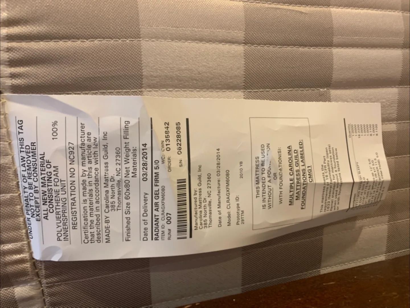 Carolina Mattress Guild Radiant AirGel Mattress image indicator(2)