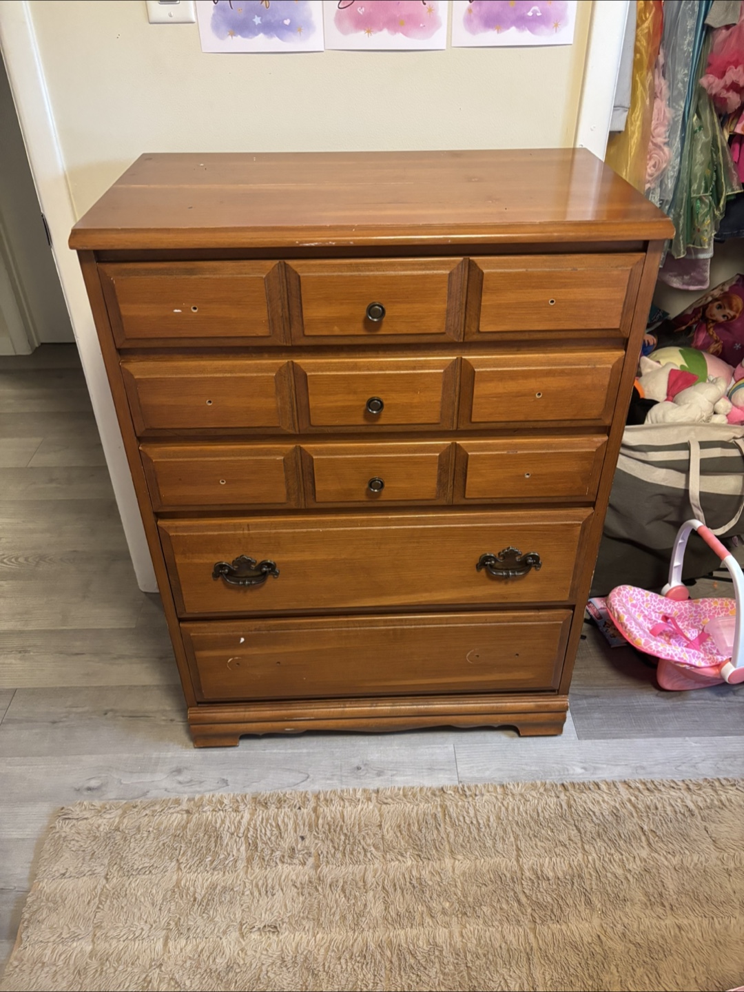 Wooden 6-Drawer Dresser