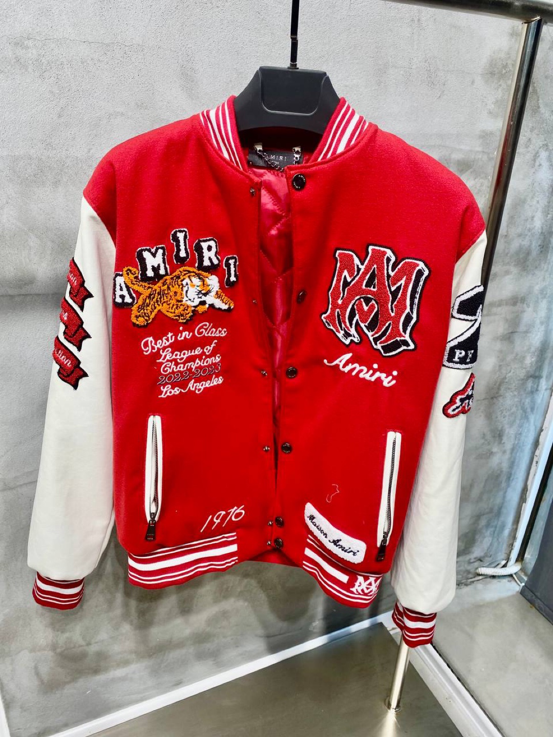 Amiri Varsity Jacket, Red & White