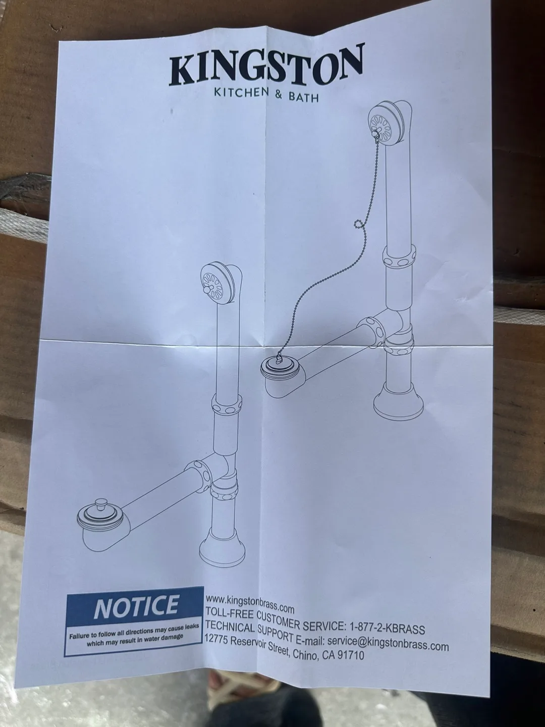 Kingston Brass Clawfoot Bathtub Drain - New in Box image indicator(8)