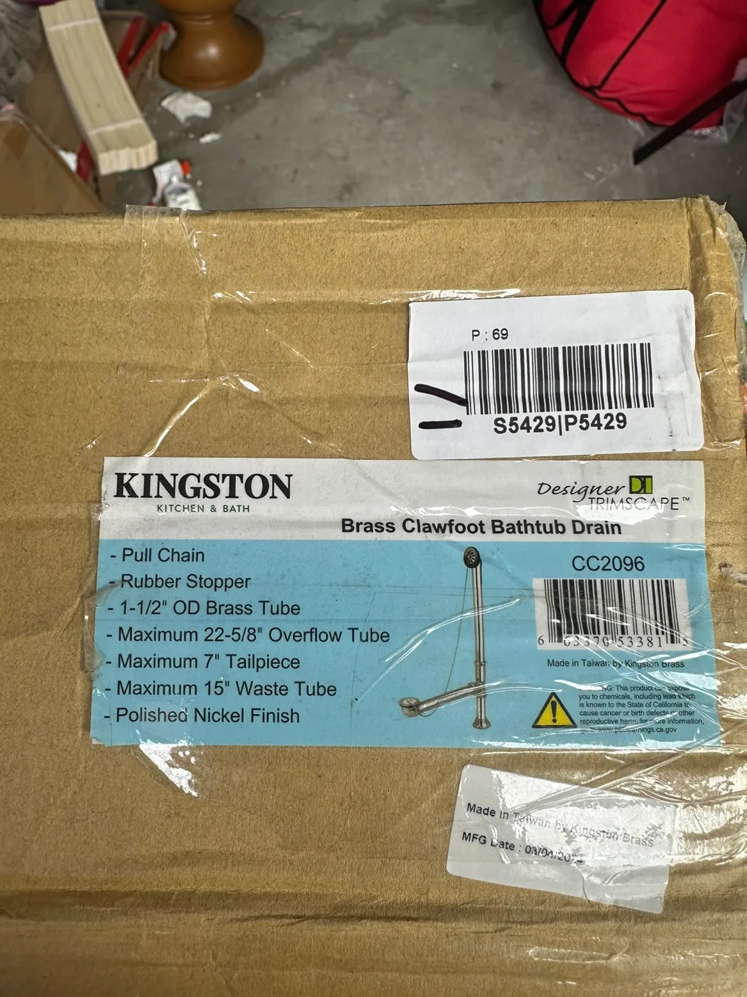 Kingston Brass Clawfoot Bathtub Drain - New in Box image indicator(6)