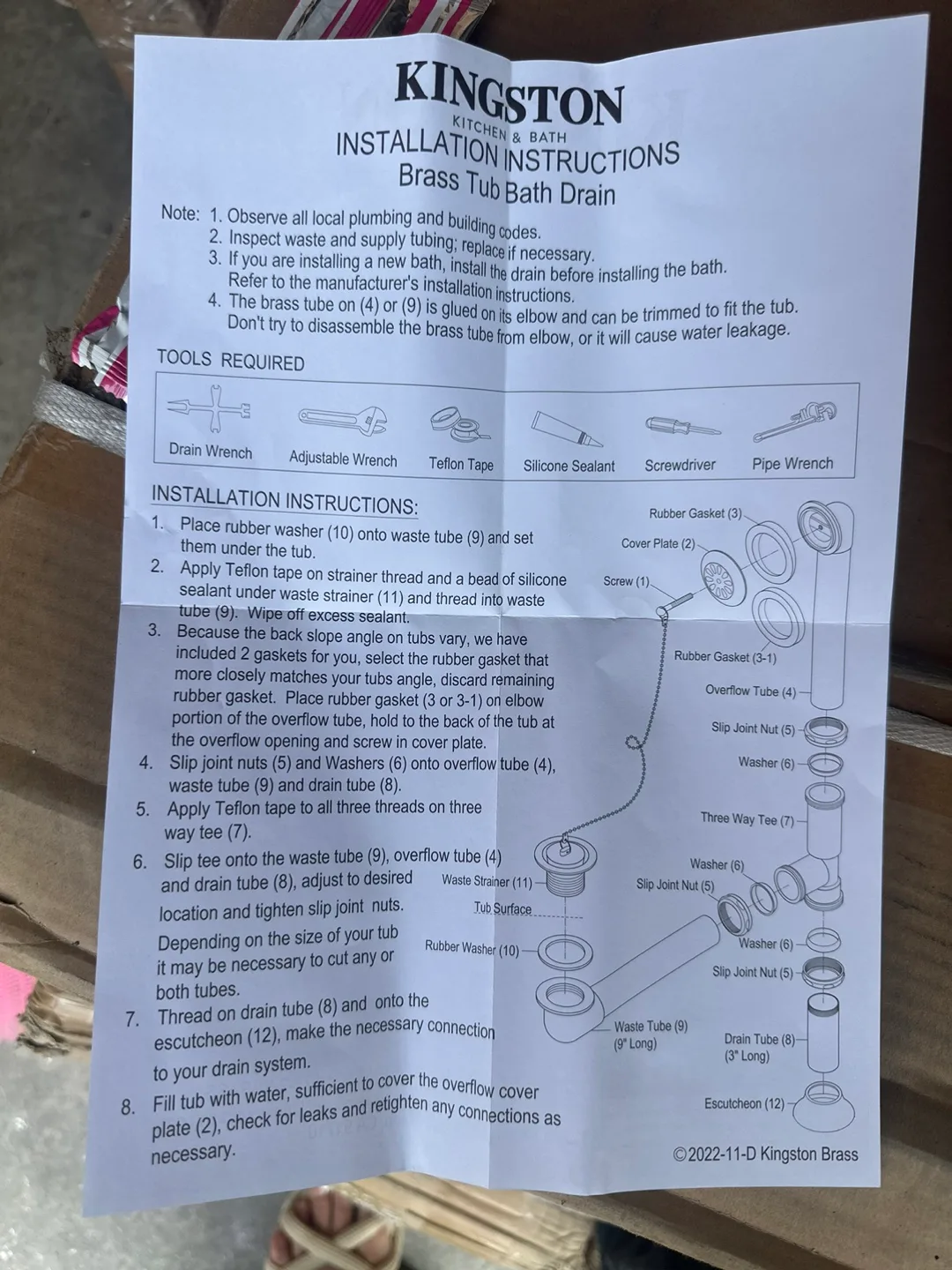 Kingston Brass Clawfoot Bathtub Drain - New in Box image indicator(9)