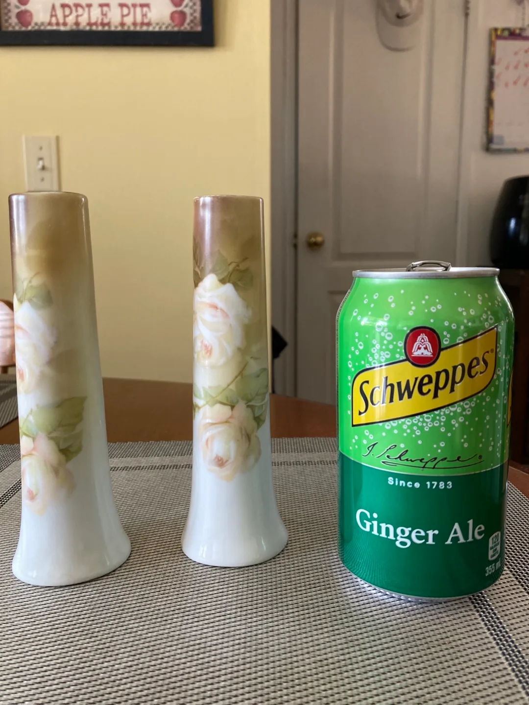 RS Germany Porcelain Vases with Rose Design thumbnail
