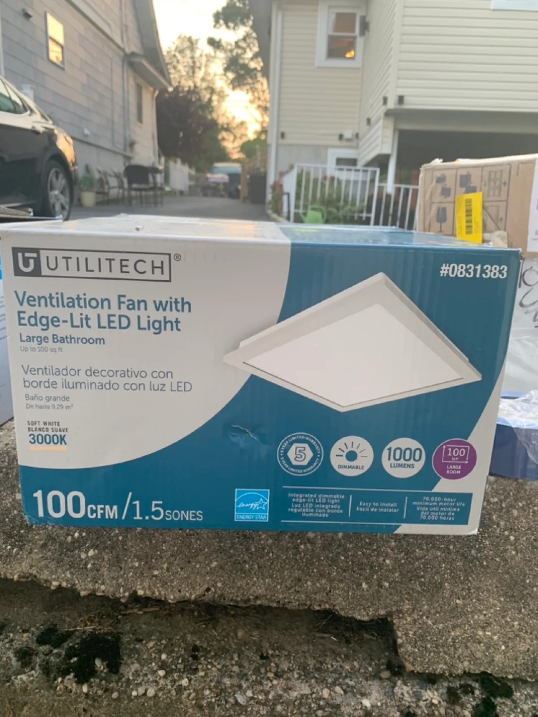New Utilitech Ventilation Fan with Edge-Lit LED Light thumbnail
