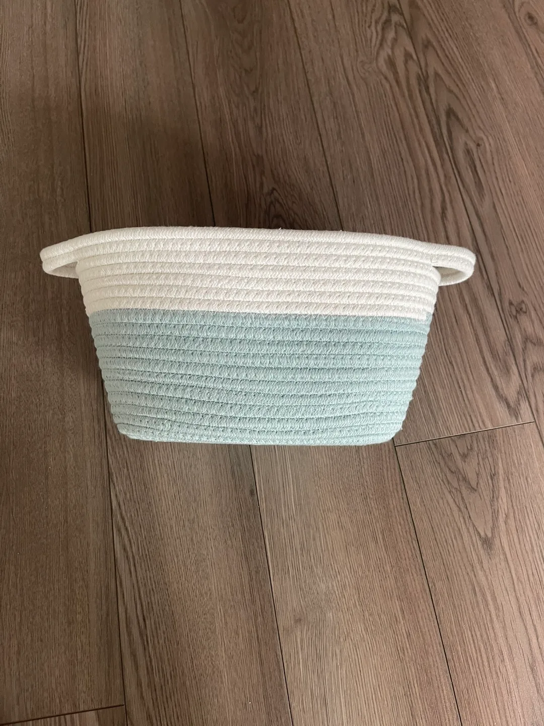 Woven Rope Basket - White & Blue thumbnail