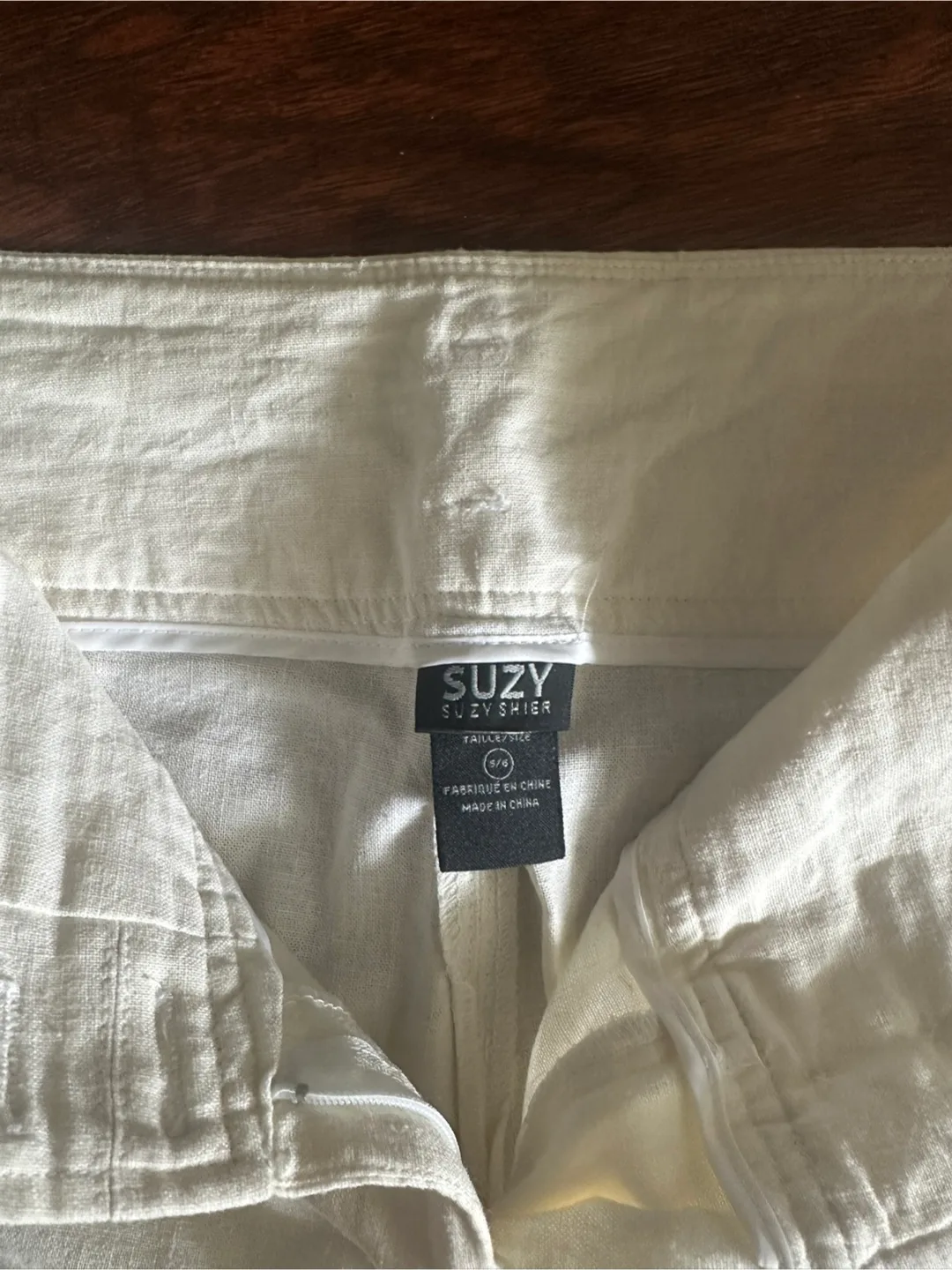 Suzy Shier Cream Linen Pants image indicator(2)