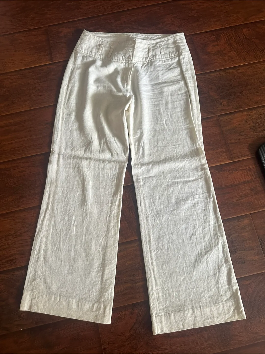Suzy Shier Cream Linen Pants thumbnail