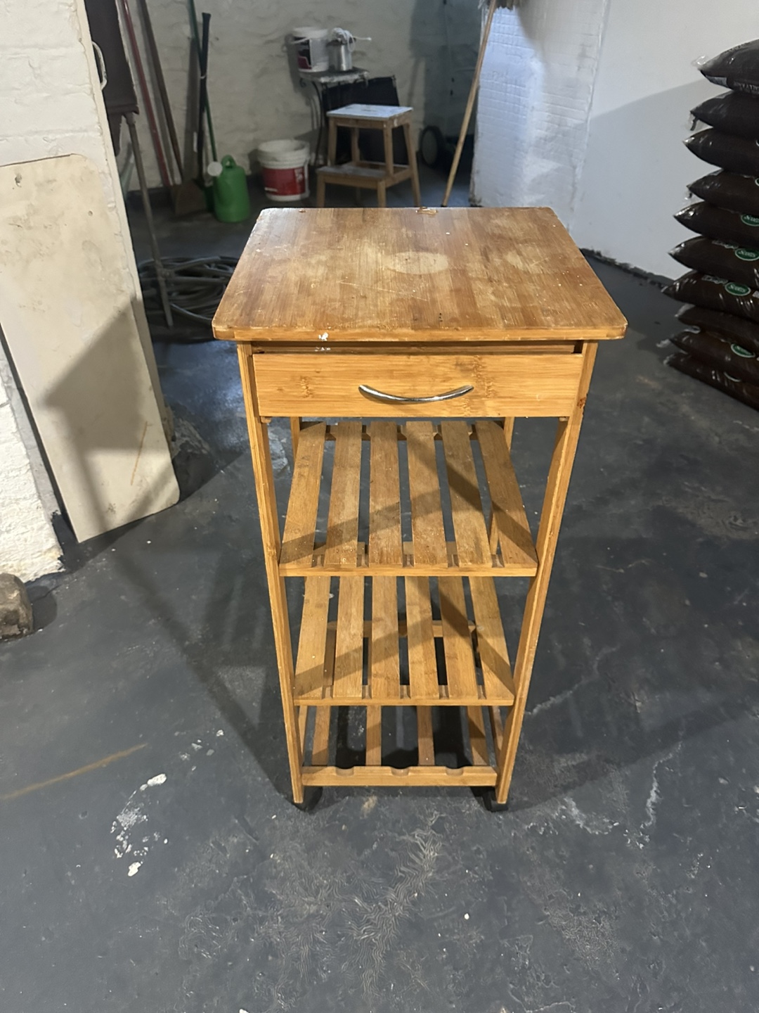 Wooden Kitchen Cart with Drawer