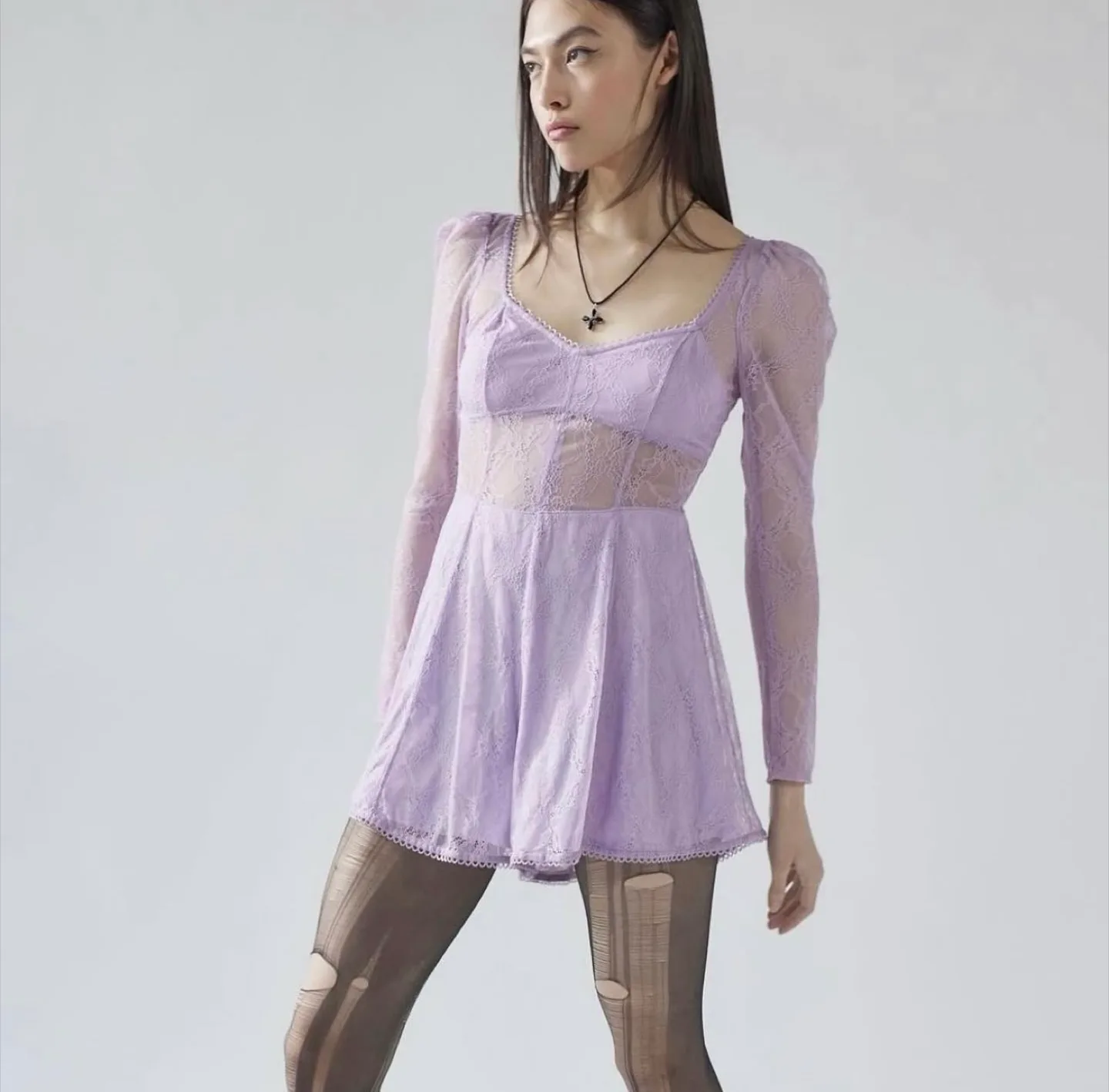 BNWT urban outfitters lace romper size small thumbnail