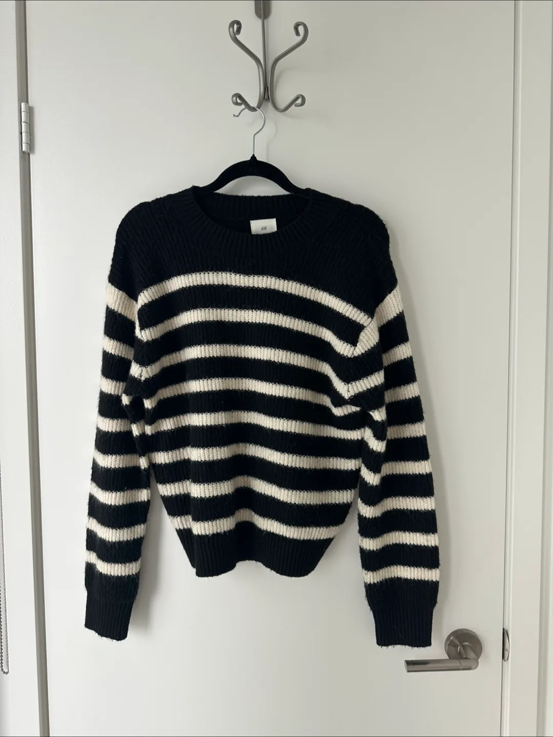 H&M Black & White Striped Sweater - Size S thumbnail