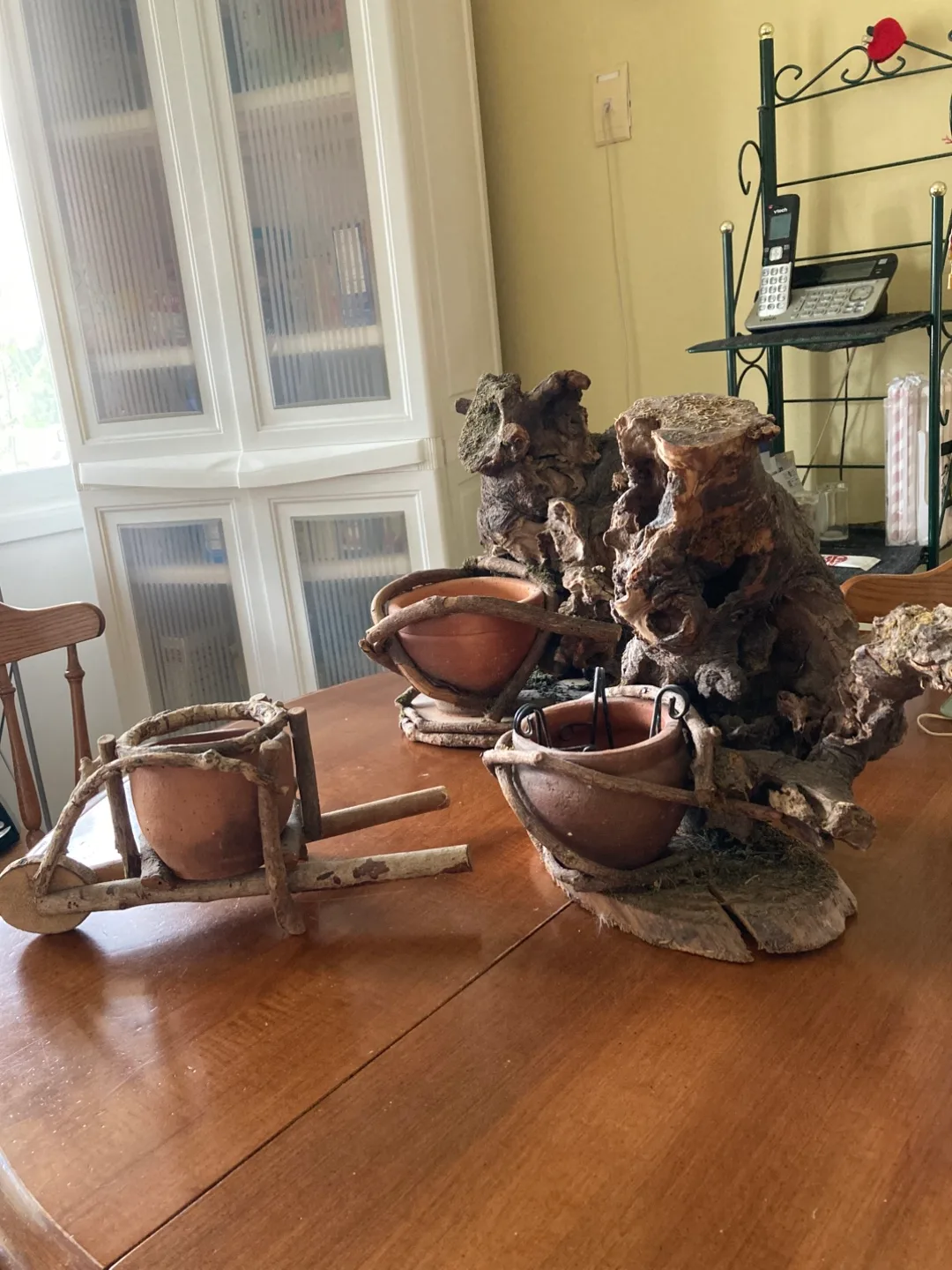 3 Rustic Wood & Terracotta Planter thumbnail